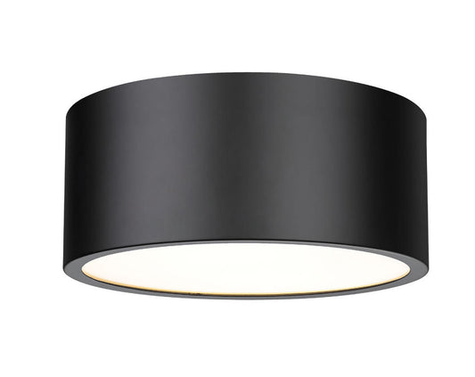 Z-Lite Harley 12" 2-Light Matte Black Steel Flush Mount Lighting