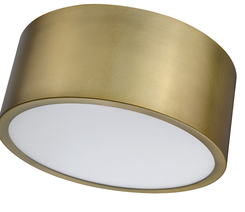 Z-Lite Harley 12" 2-Light Rubbed Brass Steel Flush Mount Lighting