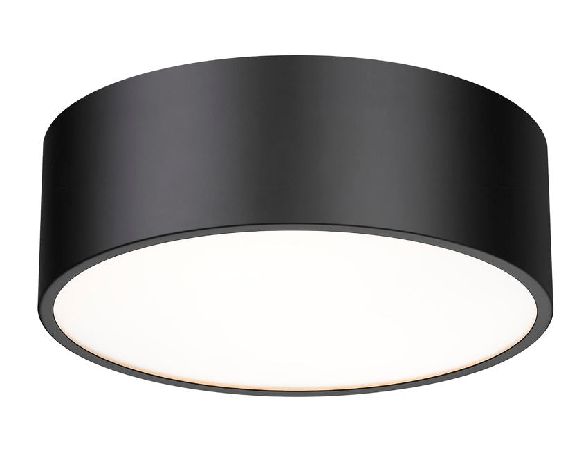 Z-Lite Harley 16" 3-Light Matte Black Steel Flush Mount Lighting