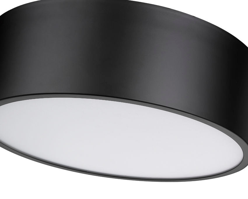 Z-Lite Harley 16" 3-Light Matte Black Steel Flush Mount Lighting