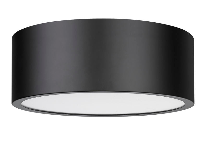 Z-Lite Harley 16" 3-Light Matte Black Steel Flush Mount Lighting