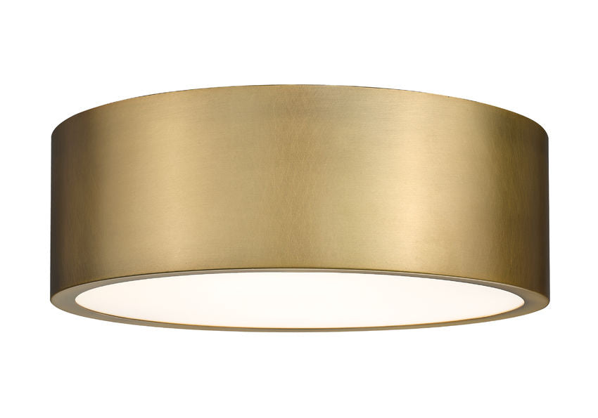 Z-Lite Harley 16" 3-Light Rubbed Brass Steel Flush Mount Lighting