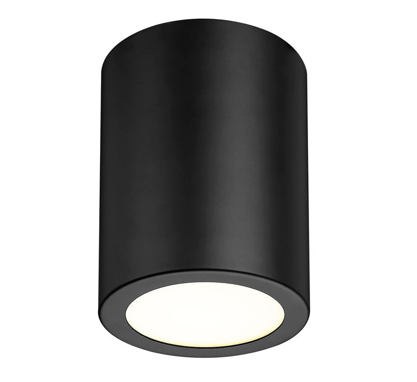 Z-Lite Harley 5" 1-Light Matte Black Steel Flush Mount Lighting