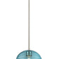 Z-Lite Harmony 10" 1-Light Brushed Nickel Pendant Light With Blue Glass Shade