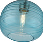 Z-Lite Harmony 10" 1-Light Brushed Nickel Pendant Light With Blue Glass Shade