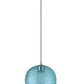 Z-Lite Harmony 10" 1-Light Brushed Nickel Pendant Light With Blue Glass Shade