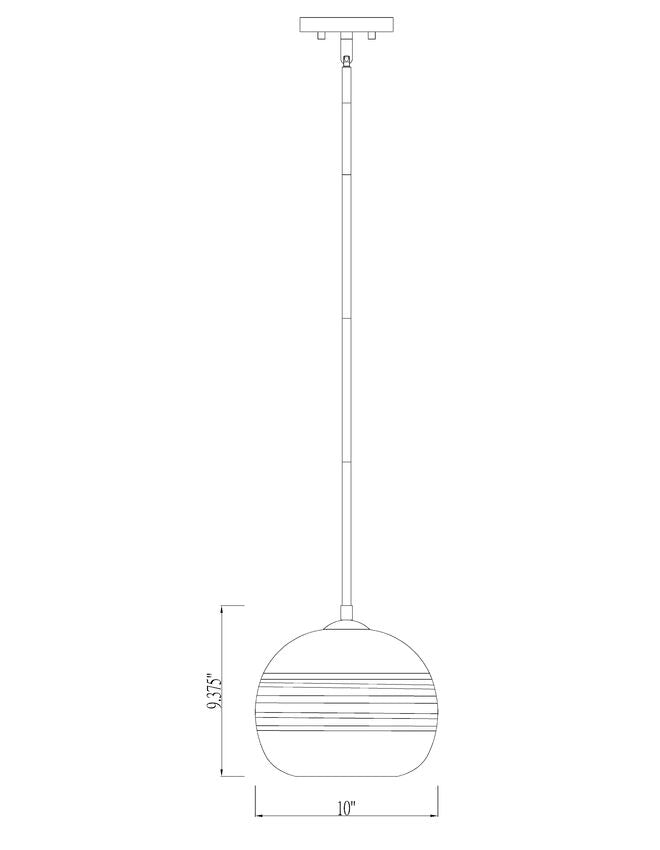 Z-Lite Harmony 10" 1-Light Brushed Nickel Pendant Light With Blue Glass Shade