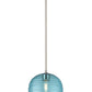 Z-Lite Harmony 10" 1-Light Brushed Nickel Pendant Light With Blue Glass Shade