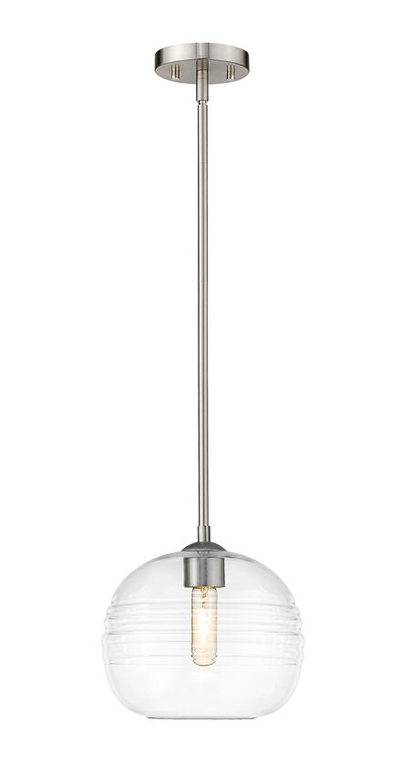 Z-Lite Harmony 10" 1-Light Brushed Nickel Pendant Light With Clear Glass Shade