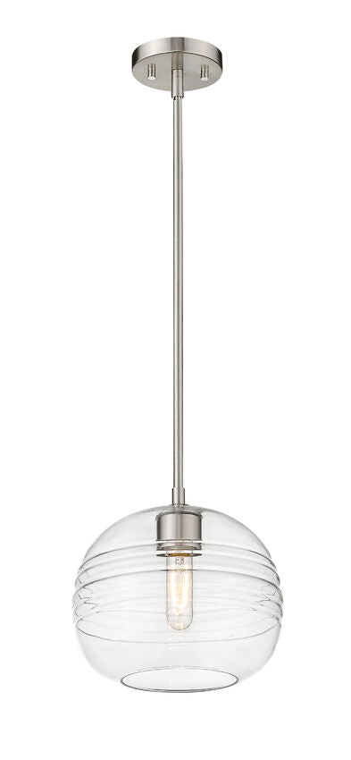 Z-Lite Harmony 10" 1-Light Brushed Nickel Pendant Light With Clear Glass Shade