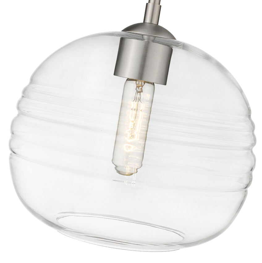 Z-Lite Harmony 10" 1-Light Brushed Nickel Pendant Light With Clear Glass Shade