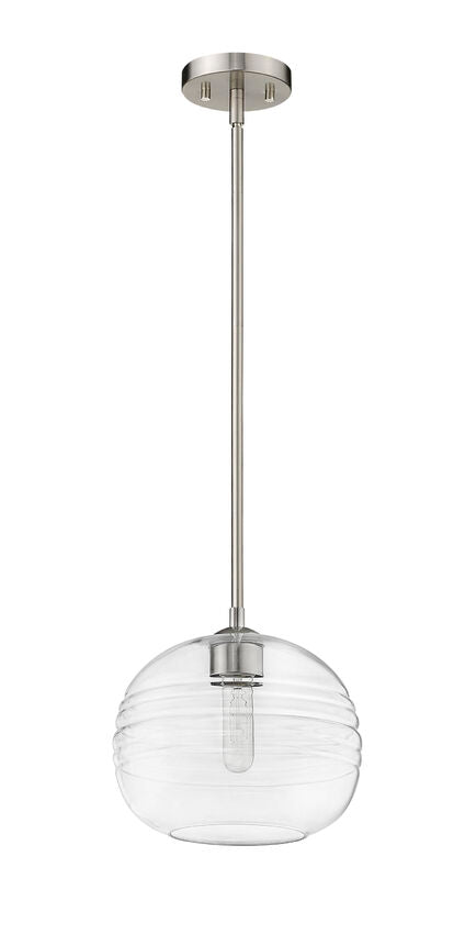 Z-Lite Harmony 10" 1-Light Brushed Nickel Pendant Light With Clear Glass Shade
