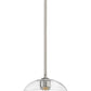 Z-Lite Harmony 10" 1-Light Brushed Nickel Pendant Light With Clear Glass Shade
