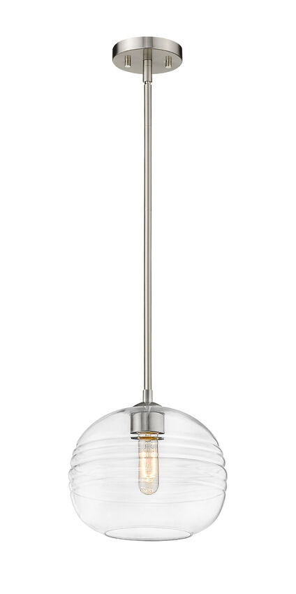 Z-Lite Harmony 10" 1-Light Brushed Nickel Pendant Light With Clear Glass Shade