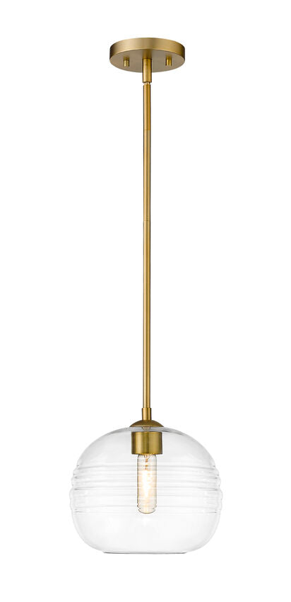 Z-Lite Harmony 10" 1-Light Olde Brass Pendant Light With Clear Glass Shade