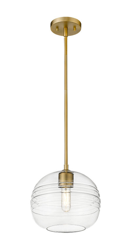 Z-Lite Harmony 10" 1-Light Olde Brass Pendant Light With Clear Glass Shade