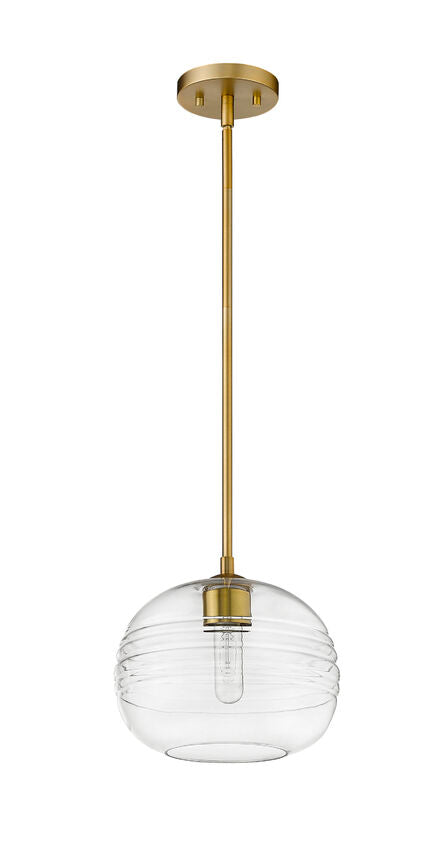 Z-Lite Harmony 10" 1-Light Olde Brass Pendant Light With Clear Glass Shade