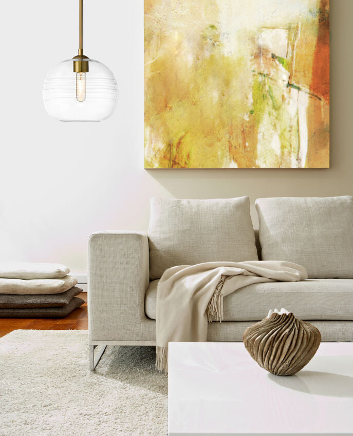 Z-Lite Harmony 10" 1-Light Olde Brass Pendant Light With Clear Glass Shade