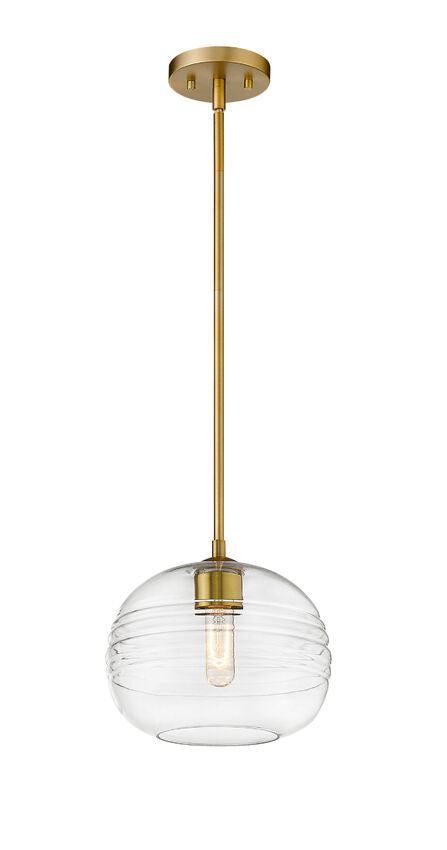 Z-Lite Harmony 10" 1-Light Olde Brass Pendant Light With Clear Glass Shade