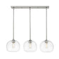 Z-Lite Harmony 10" 3-Light Brushed Nickel Island Light With Clear Glass Shade