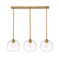 Z-Lite Harmony 10" 3-Light Olde Brass Island Light With Clear Glass Shade