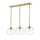 Z-Lite Harmony 10" 3-Light Olde Brass Island Light With Clear Glass Shade