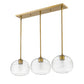 Z-Lite Harmony 10" 3-Light Olde Brass Island Light With Clear Glass Shade