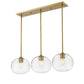 Z-Lite Harmony 10" 3-Light Olde Brass Island Light With Clear Glass Shade