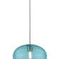 Z-Lite Harmony 14" 1-Light Brushed Nickel Pendant Light With Blue Glass Shade