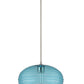 Z-Lite Harmony 14" 1-Light Brushed Nickel Pendant Light With Blue Glass Shade