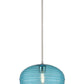 Z-Lite Harmony 14" 1-Light Brushed Nickel Pendant Light With Blue Glass Shade