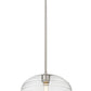 Z-Lite Harmony 14" 1-Light Brushed Nickel Pendant Light With Clear Glass Shade