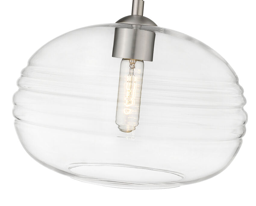Z-Lite Harmony 14" 1-Light Brushed Nickel Pendant Light With Clear Glass Shade