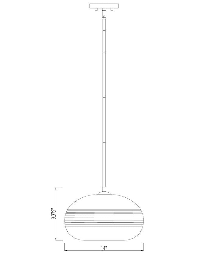 Z-Lite Harmony 14" 1-Light Brushed Nickel Pendant Light With Clear Glass Shade