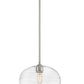 Z-Lite Harmony 14" 1-Light Brushed Nickel Pendant Light With Clear Glass Shade