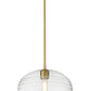 Z-Lite Harmony 14" 1-Light Olde Brass Pendant Light With Clear Glass Shade