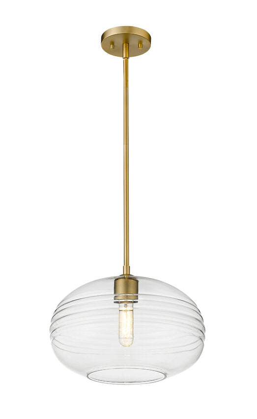 Z-Lite Harmony 14" 1-Light Olde Brass Pendant Light With Clear Glass Shade