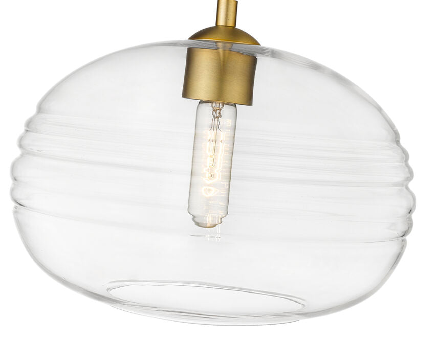 Z-Lite Harmony 14" 1-Light Olde Brass Pendant Light With Clear Glass Shade