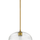 Z-Lite Harmony 14" 1-Light Olde Brass Pendant Light With Clear Glass Shade