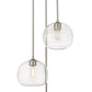 Z-Lite Harmony 20" 3-Light Brushed Nickel Pendant Light With Clear Glass Shade
