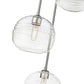 Z-Lite Harmony 20" 3-Light Brushed Nickel Pendant Light With Clear Glass Shade