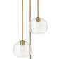 Z-Lite Harmony 20" 3-Light Olde Brass Pendant Light With Clear Glass Shade