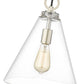 Z-Lite Harper 12" 1-Light Brushed Nickel Pendant Light With Clear Glass Shade