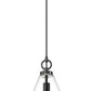 Z-Lite Harper 12" 1-Light Matte Black Pendant Light With Clear Glass Shade