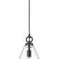 Z-Lite Harper 12" 1-Light Matte Black Pendant Light With Clear Glass Shade