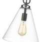 Z-Lite Harper 12" 1-Light Matte Black Pendant Light With Clear Glass Shade