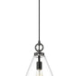 Z-Lite Harper 12" 1-Light Matte Black Pendant Light With Clear Glass Shade