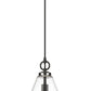 Z-Lite Harper 12" 1-Light Matte Black Pendant Light With Clear Glass Shade