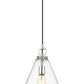 Z-Lite Harper 12" 1-Light Polished Nickel Pendant Light With Clear Glass Shade