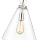 Z-Lite Harper 12" 1-Light Polished Nickel Pendant Light With Clear Glass Shade